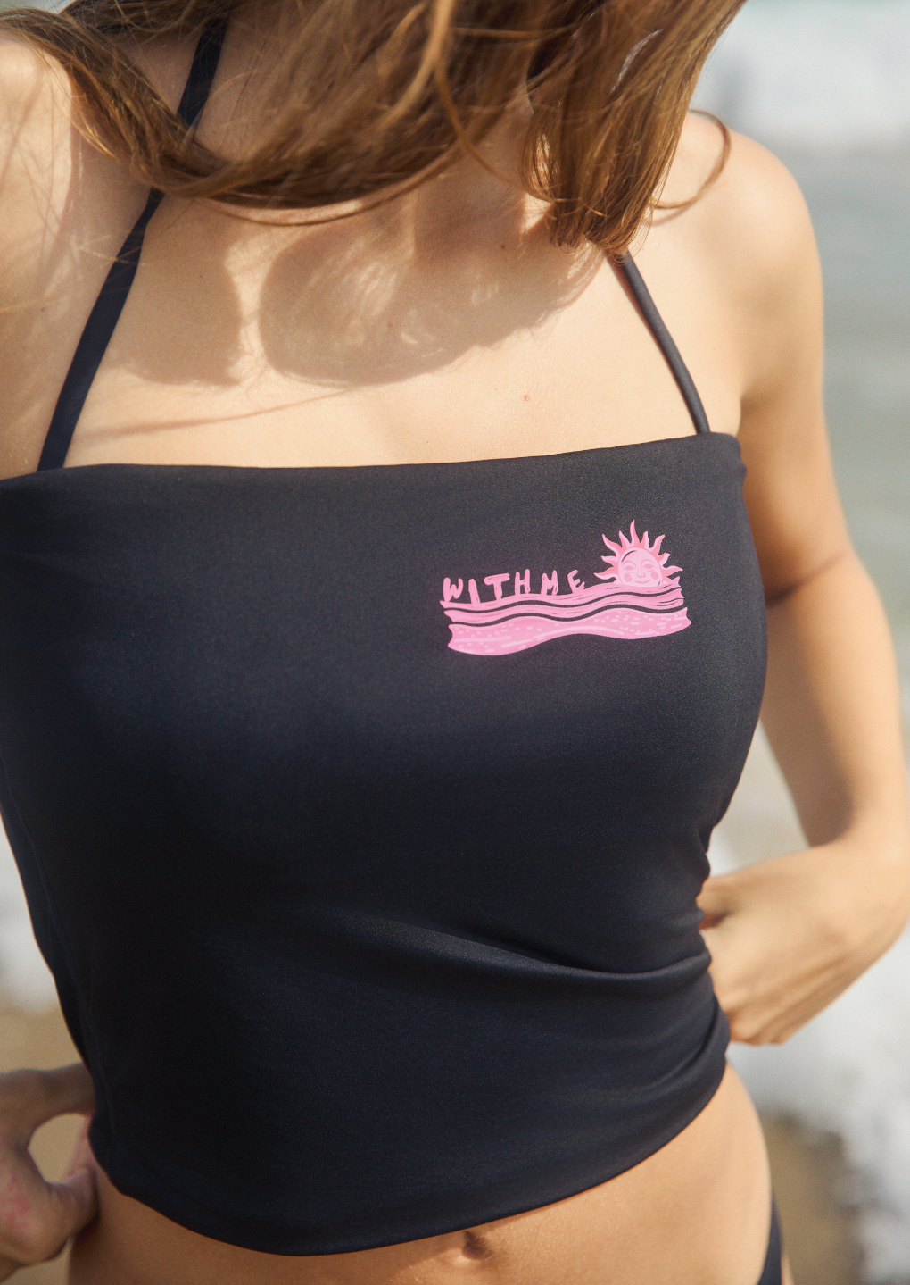 “SAND STILL ON” Bandeau Black
