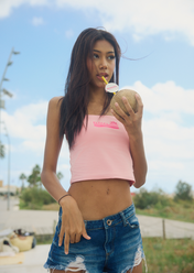“SAND STILL ON” Bandeau Pink